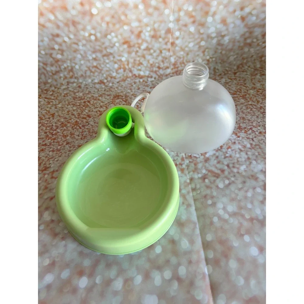 Portable Pet Water Bottle‎ Dispenser Travel Dog Cat Feeder Green